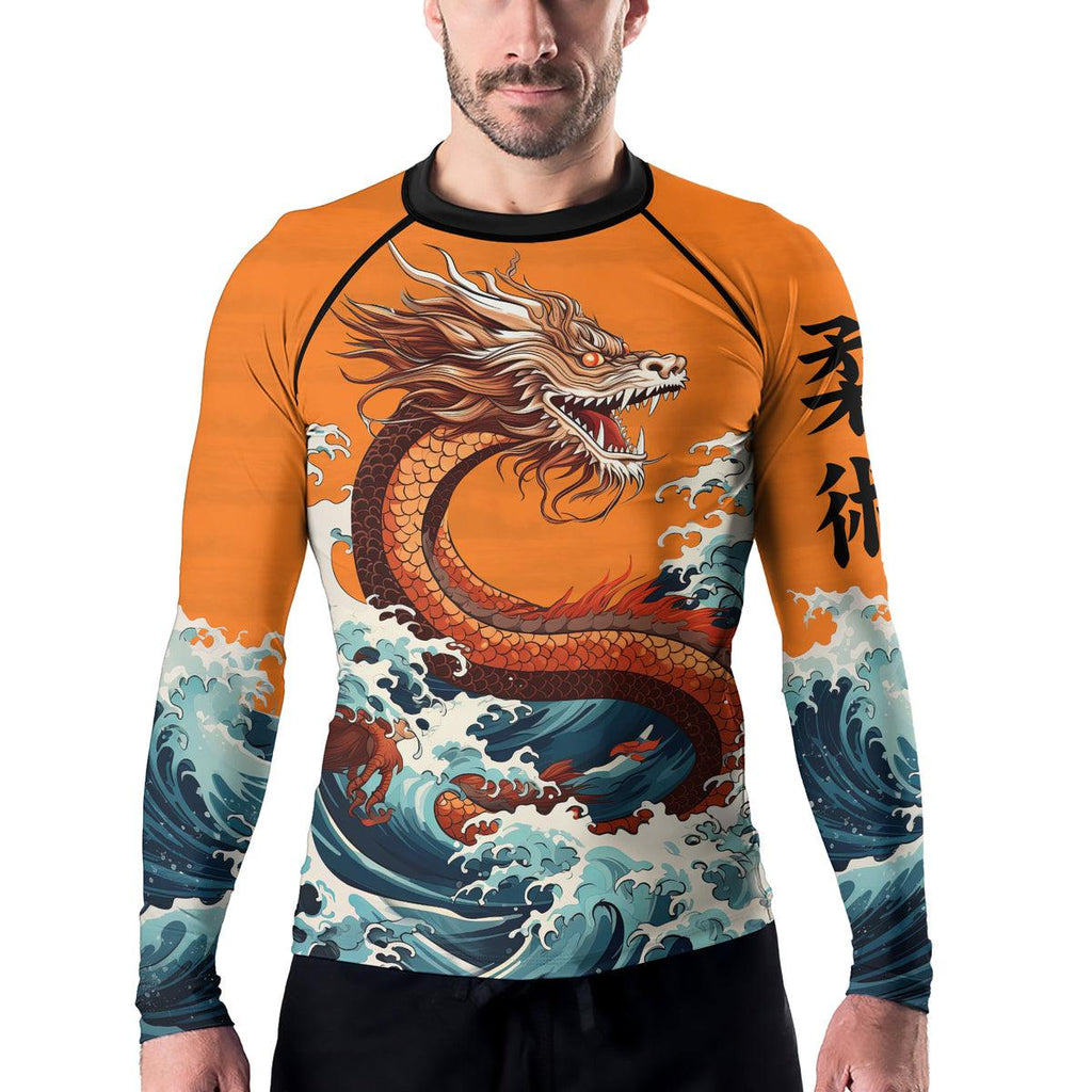 Rashninja Mythical Majesty Dragon Men's Long Sleeve Rash Guard