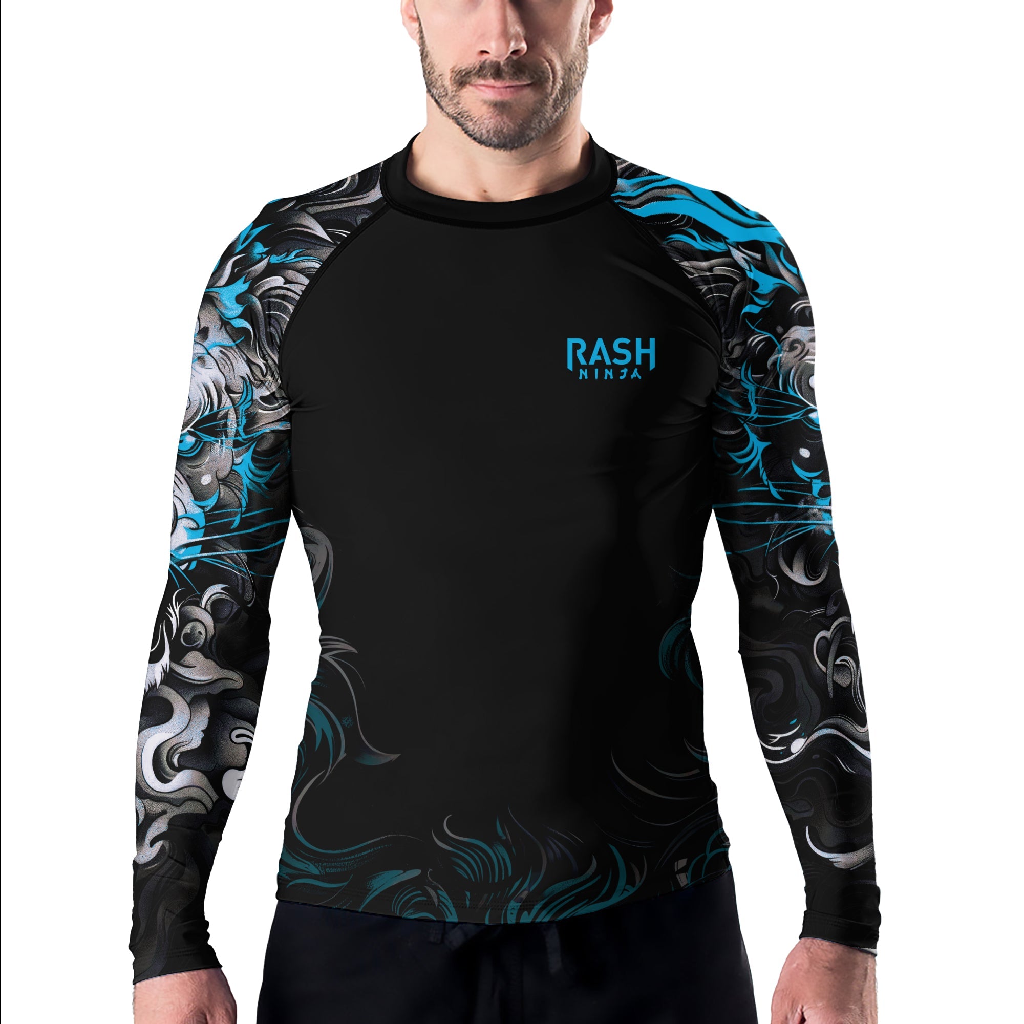 Rashninja Luminous Lion Men's Long Sleeve Rash Guard