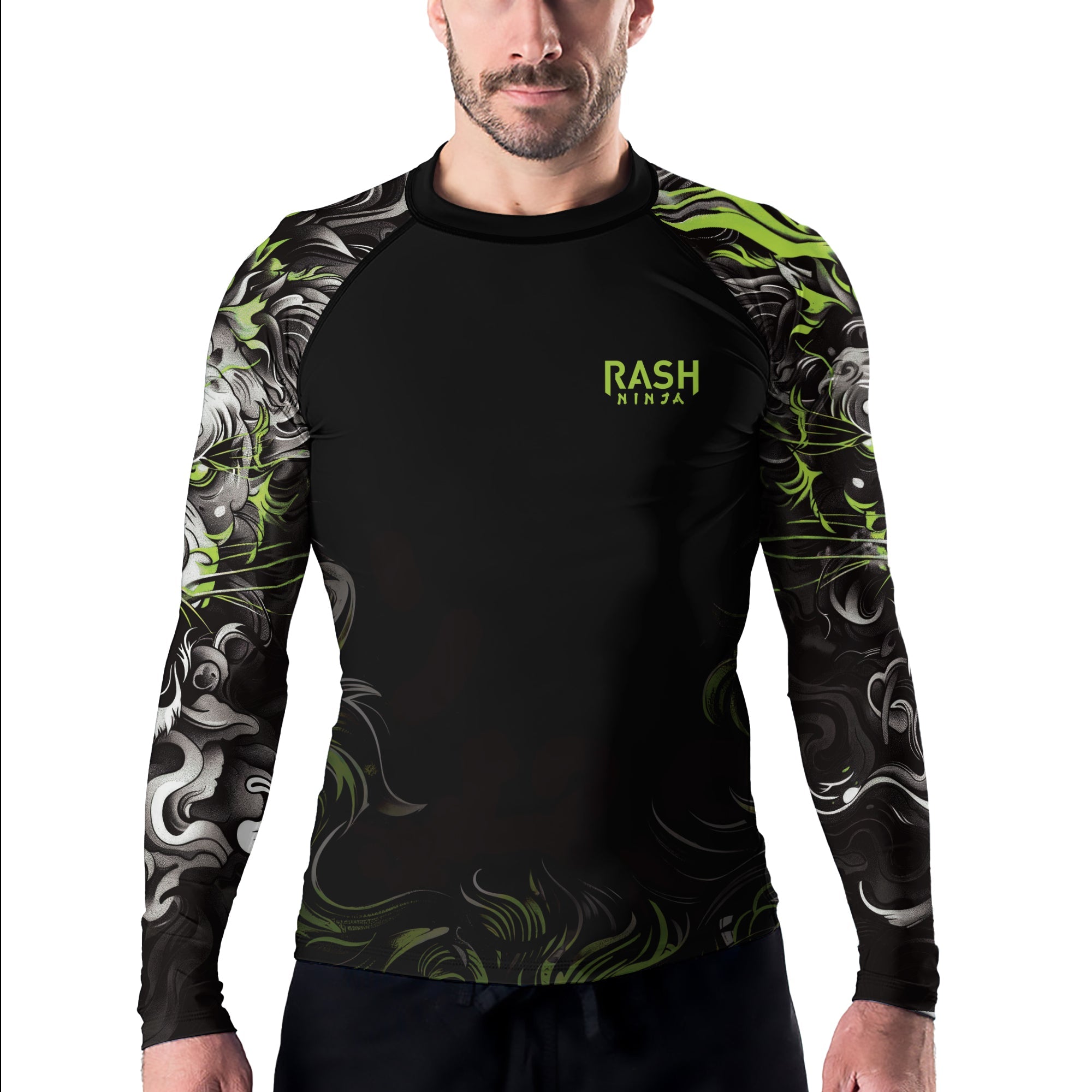 Rashninja Luminous Lion Men's Long Sleeve Rash Guard