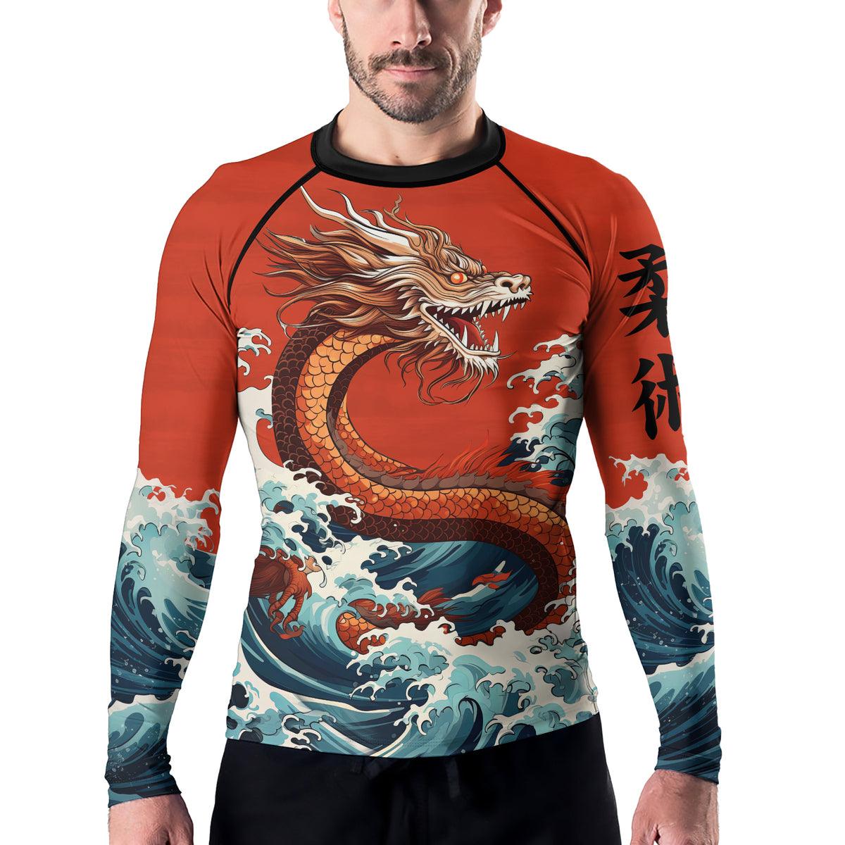Rashninja Mythical Majesty Dragon Men's Long Sleeve Rash Guard