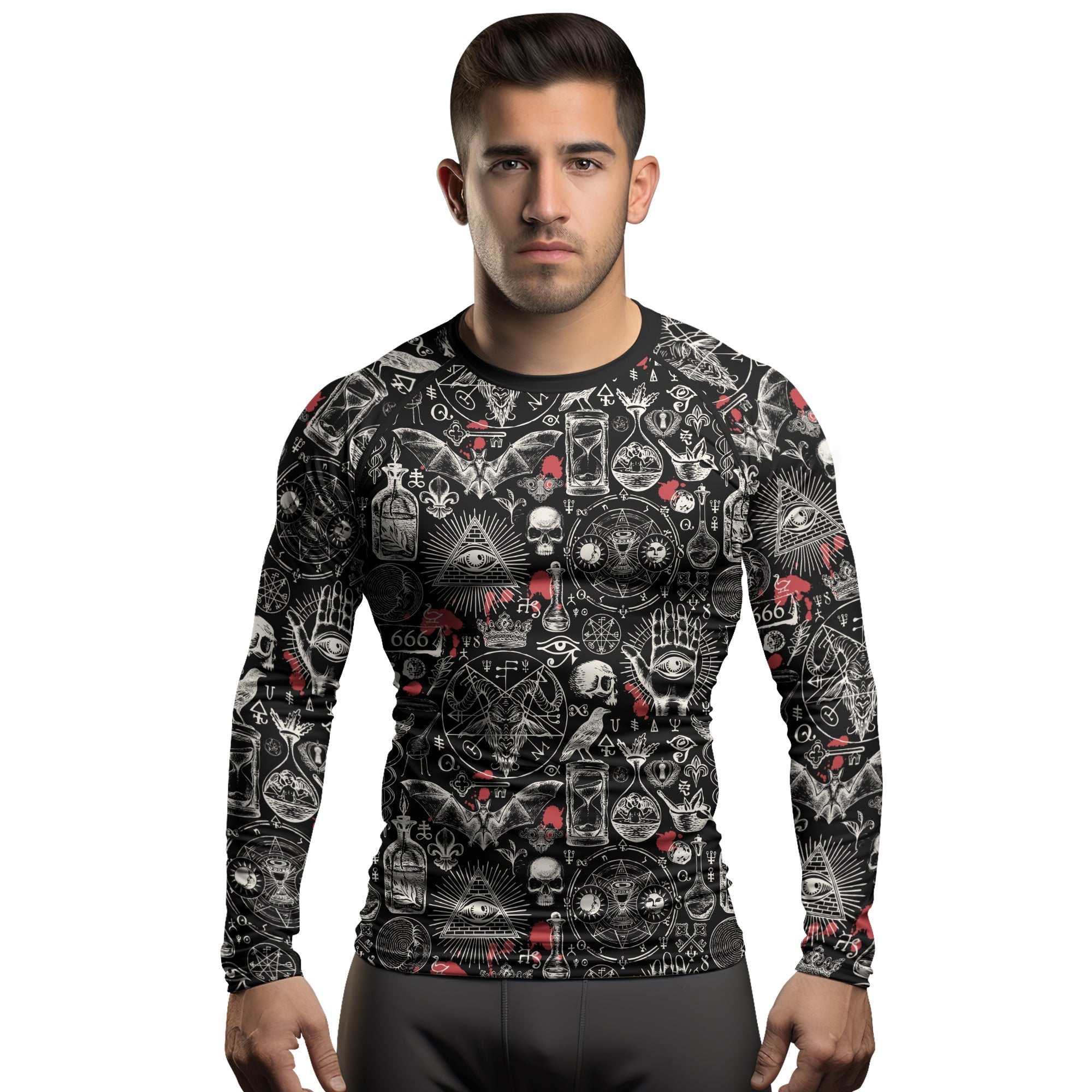 Rashninja Occult Ritual Men's Long Sleeve Rash Guard