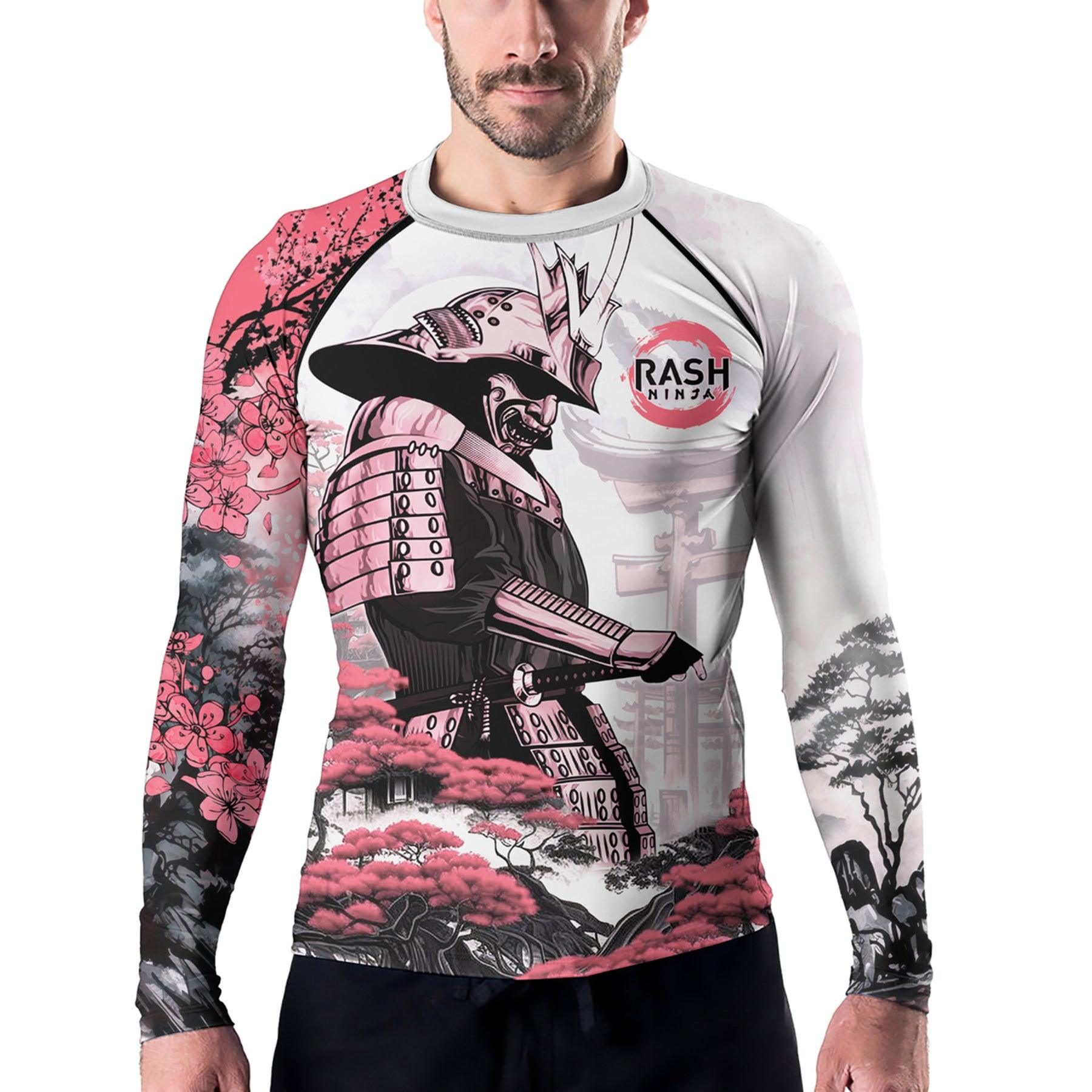 Rashninja Samurai Mask Embraced Men's Long Sleeve Rash Guard