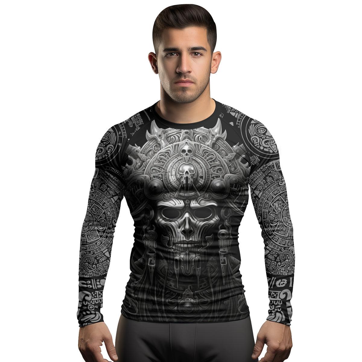 Rashninja Aztec Tribe Headman Men's Long Sleeve Rash Guard