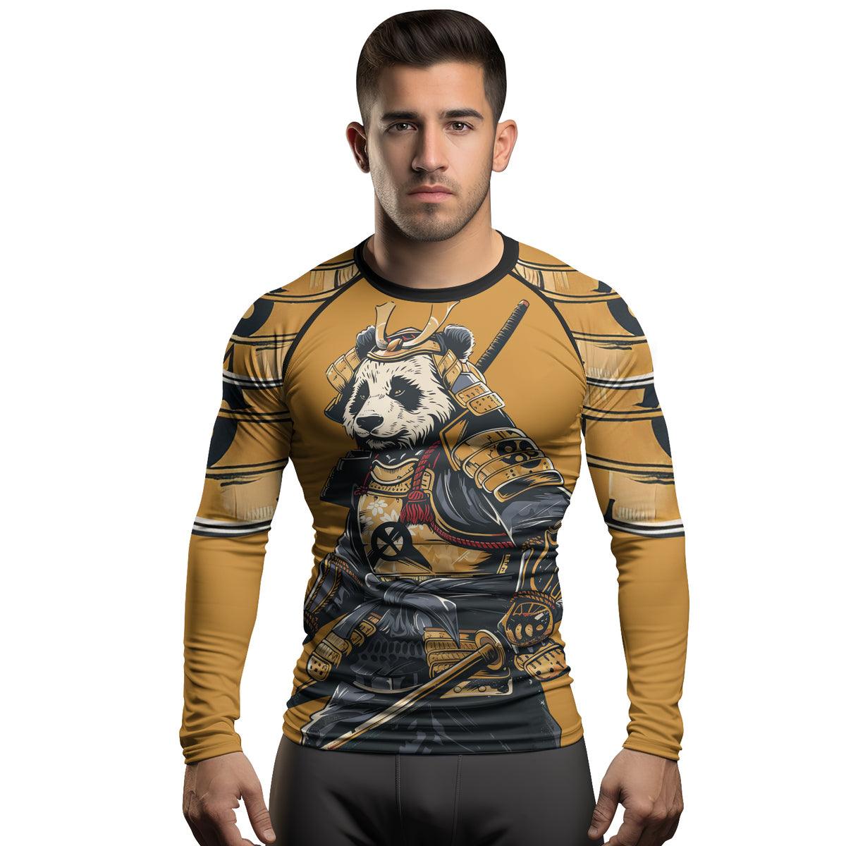 Rashninja Samurai Panda Strikes Men's Long Sleeve Rash Guard
