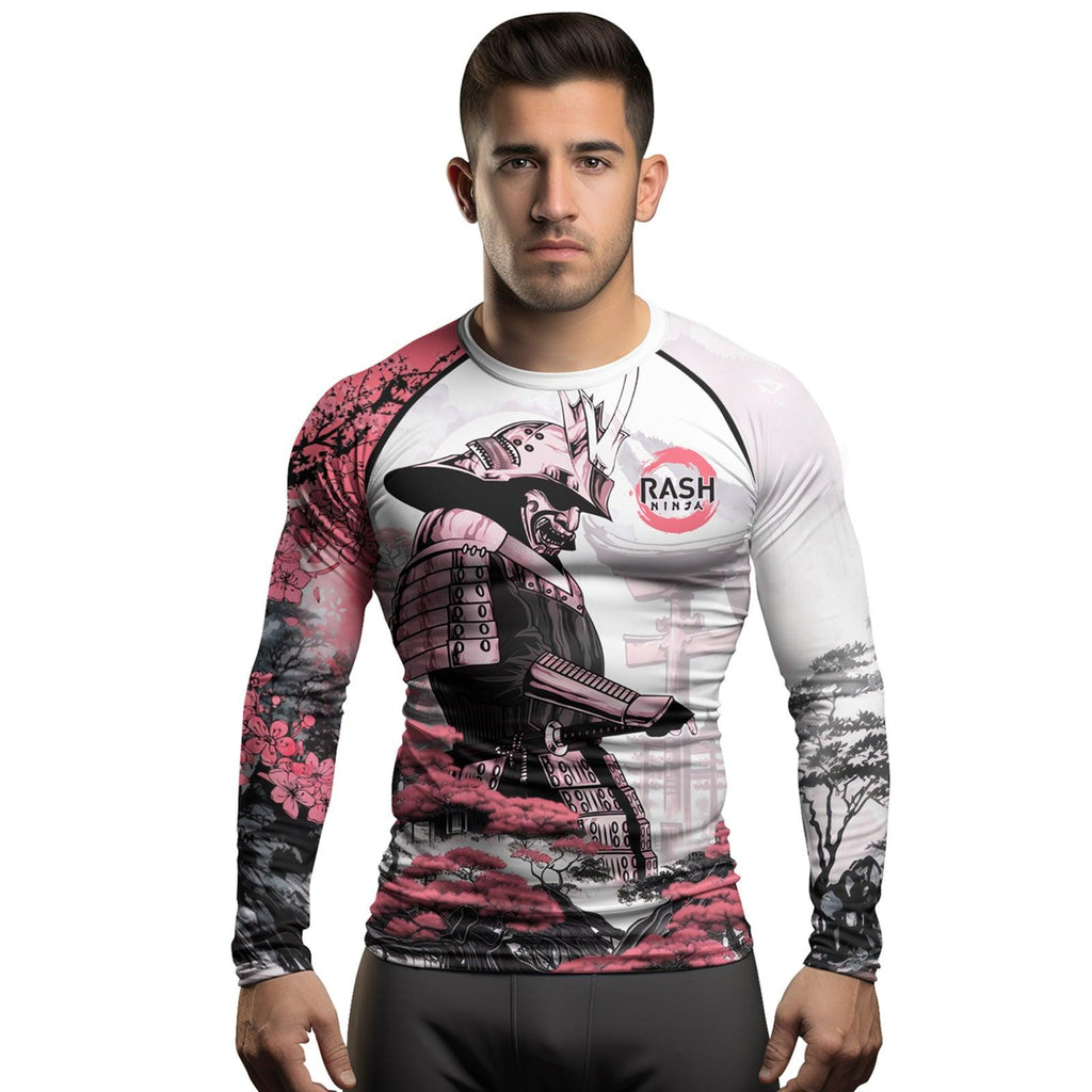 Rashninja Samurai Mask Embraced Men's Long Sleeve Rash Guard