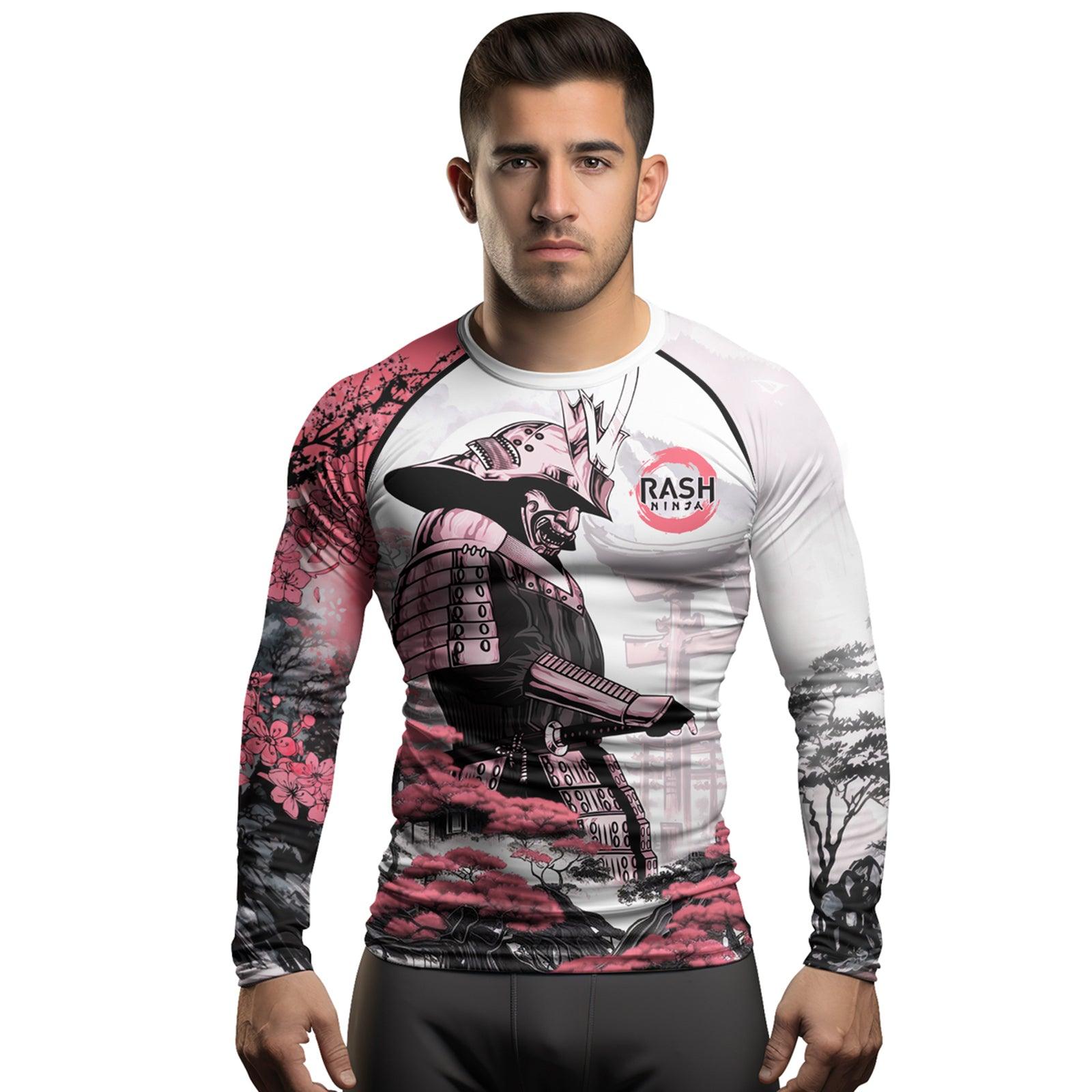 Rashninja Samurai Mask Embraced Men's Long Sleeve Rash Guard