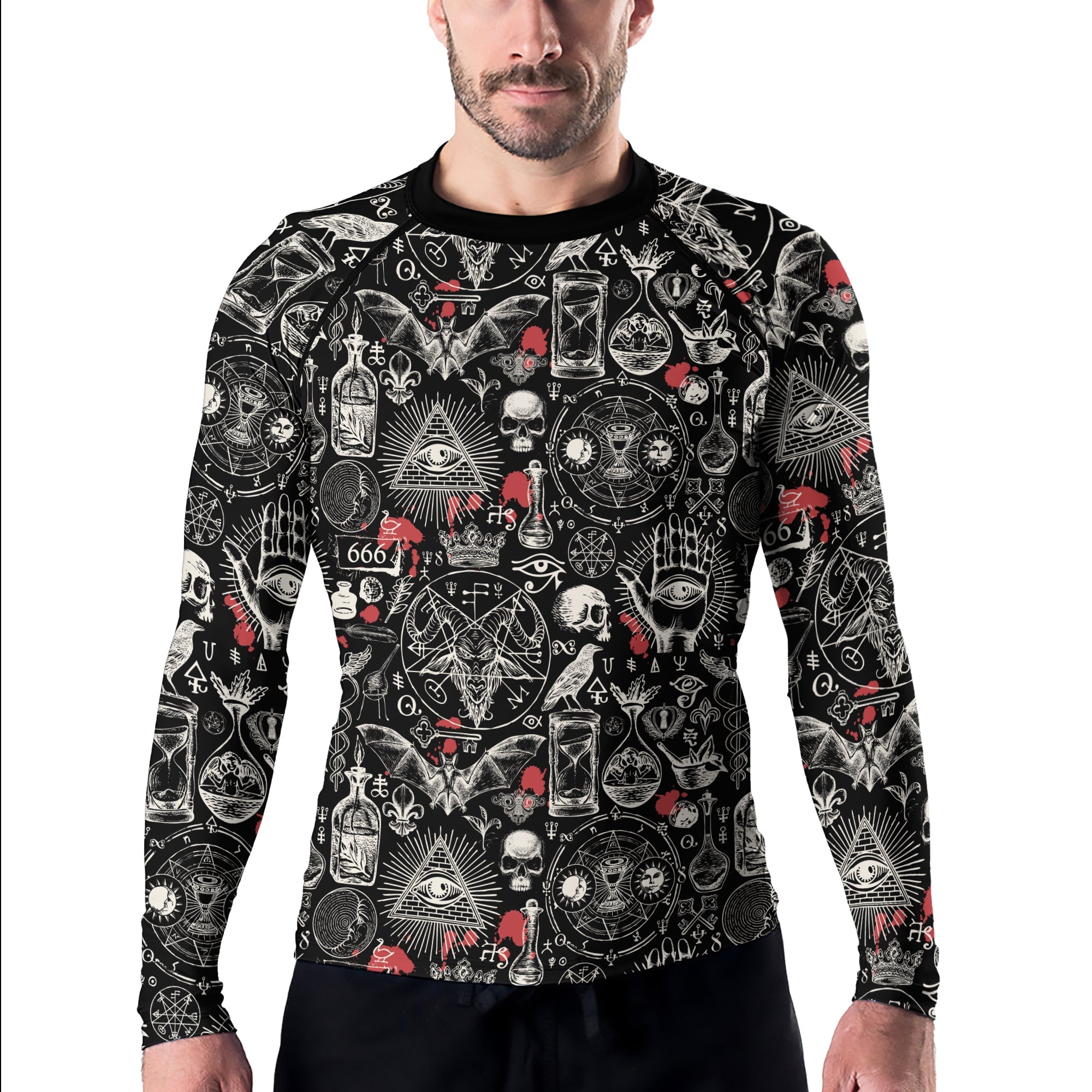 Rashninja Occult Ritual Men's Long Sleeve Rash Guard