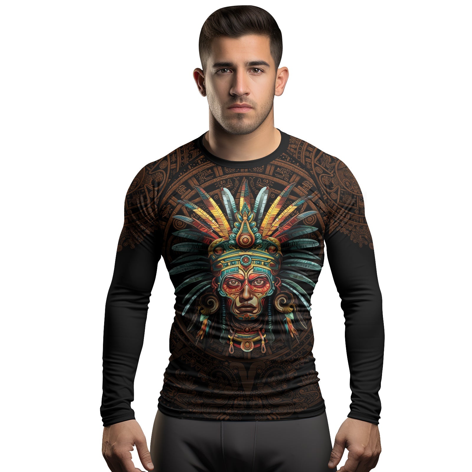 Rashninja Aztec Headman Men's Long Sleeve Rash Guard