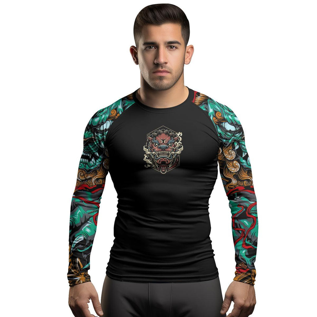 Rashninja Foo Dog Men's Long Sleeve Rash Guard
