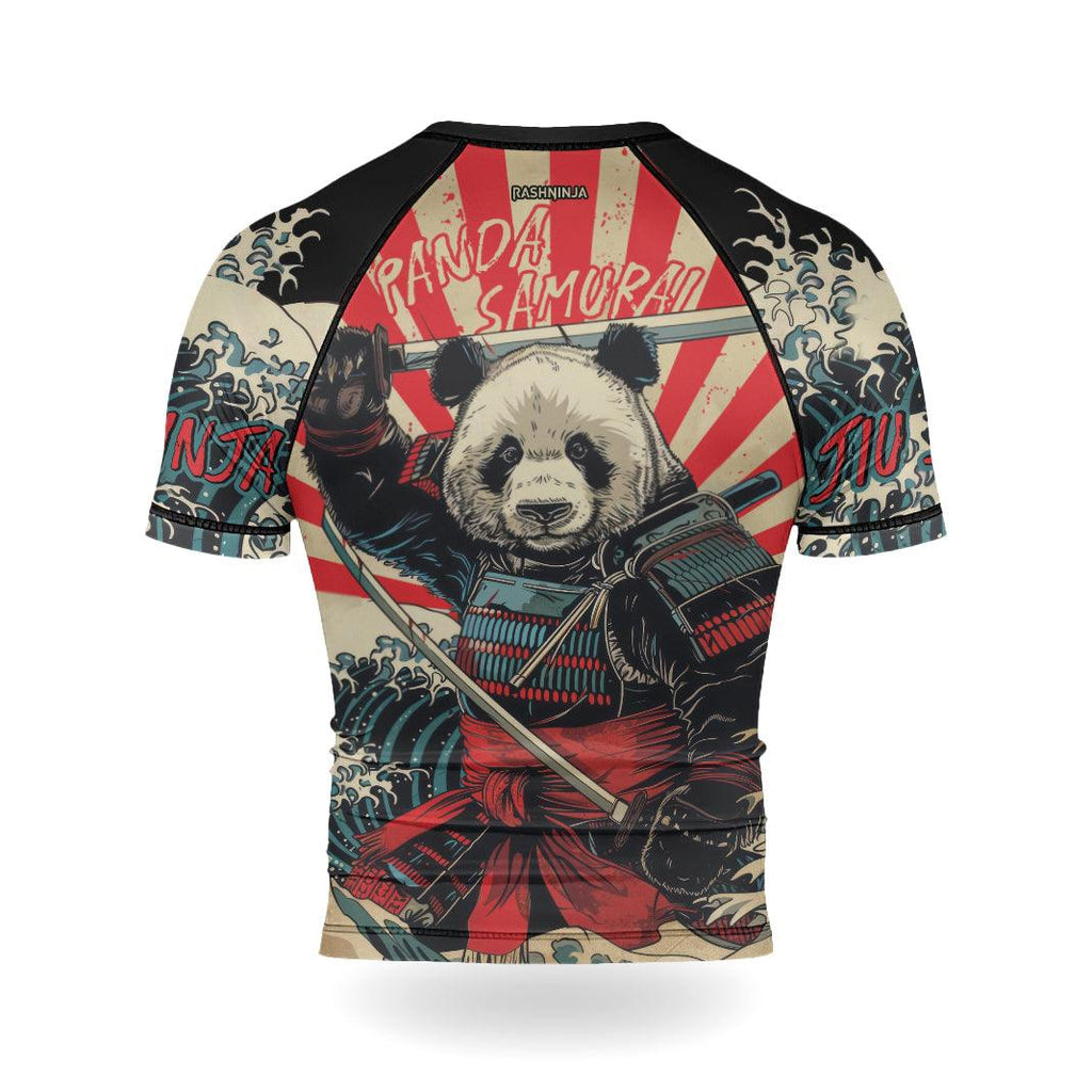 Rashninja Panda Samurai Men's Short Sleeve Rash Guard