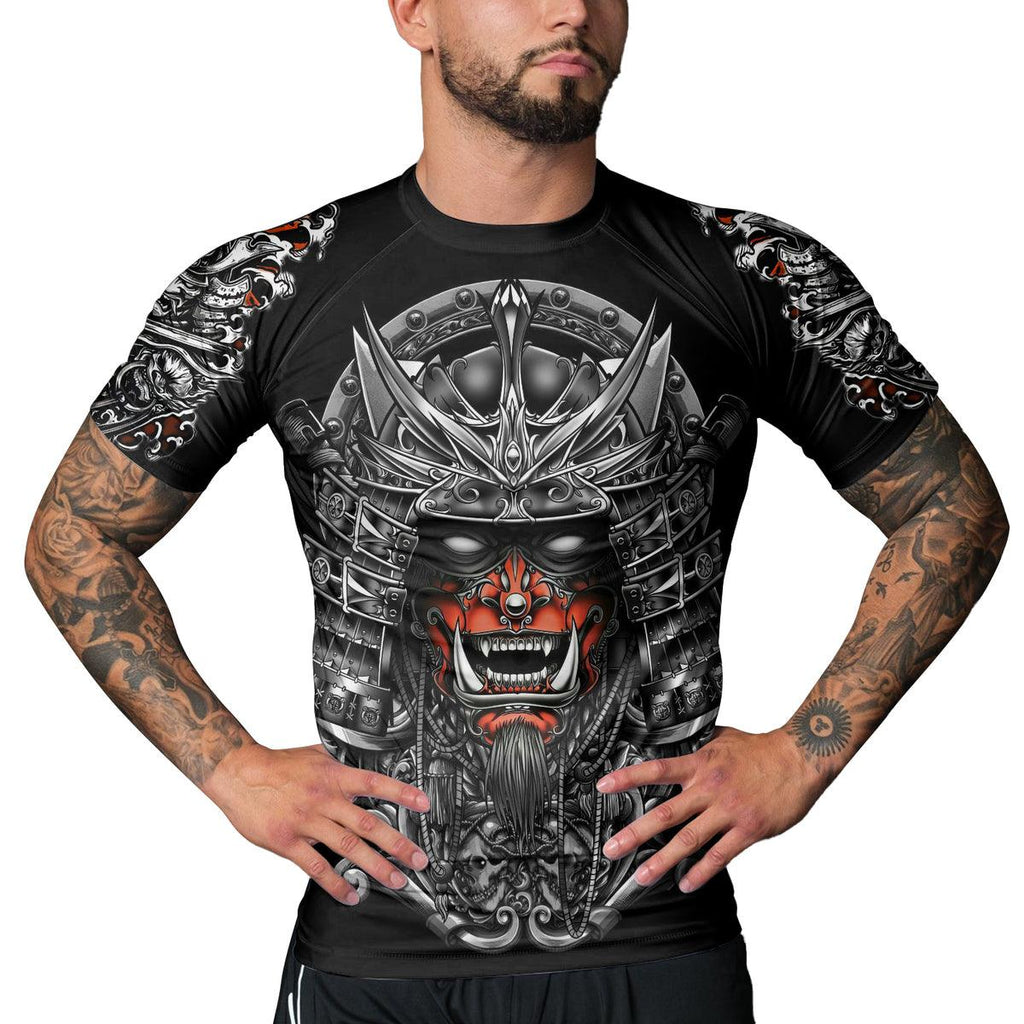 Rashninja Ghost Samurai Men's Short Sleeve Rash Guard