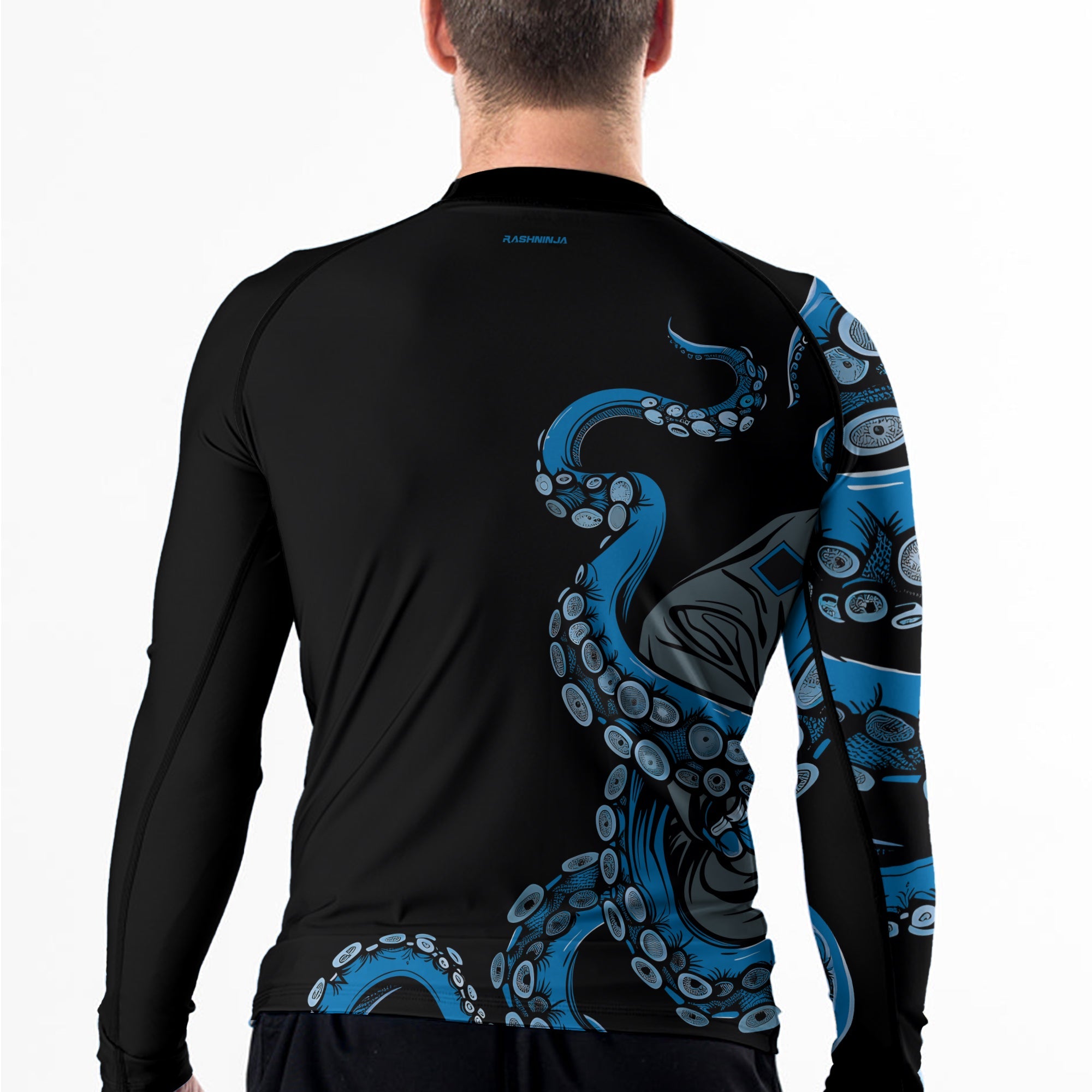 Rashninja Octopus Blue Men's Long Sleeve Rash Guard