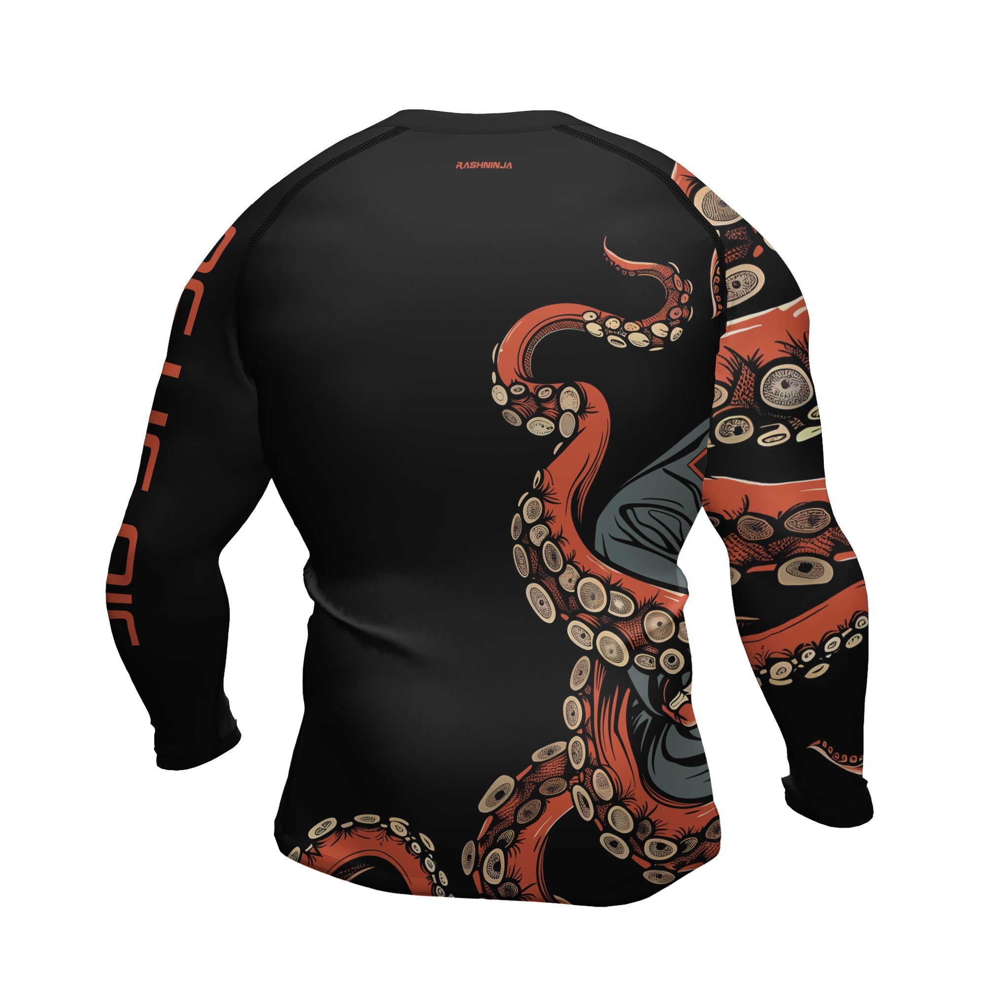 Rashninja Octopus Red Men's Long Sleeve Rash Guard