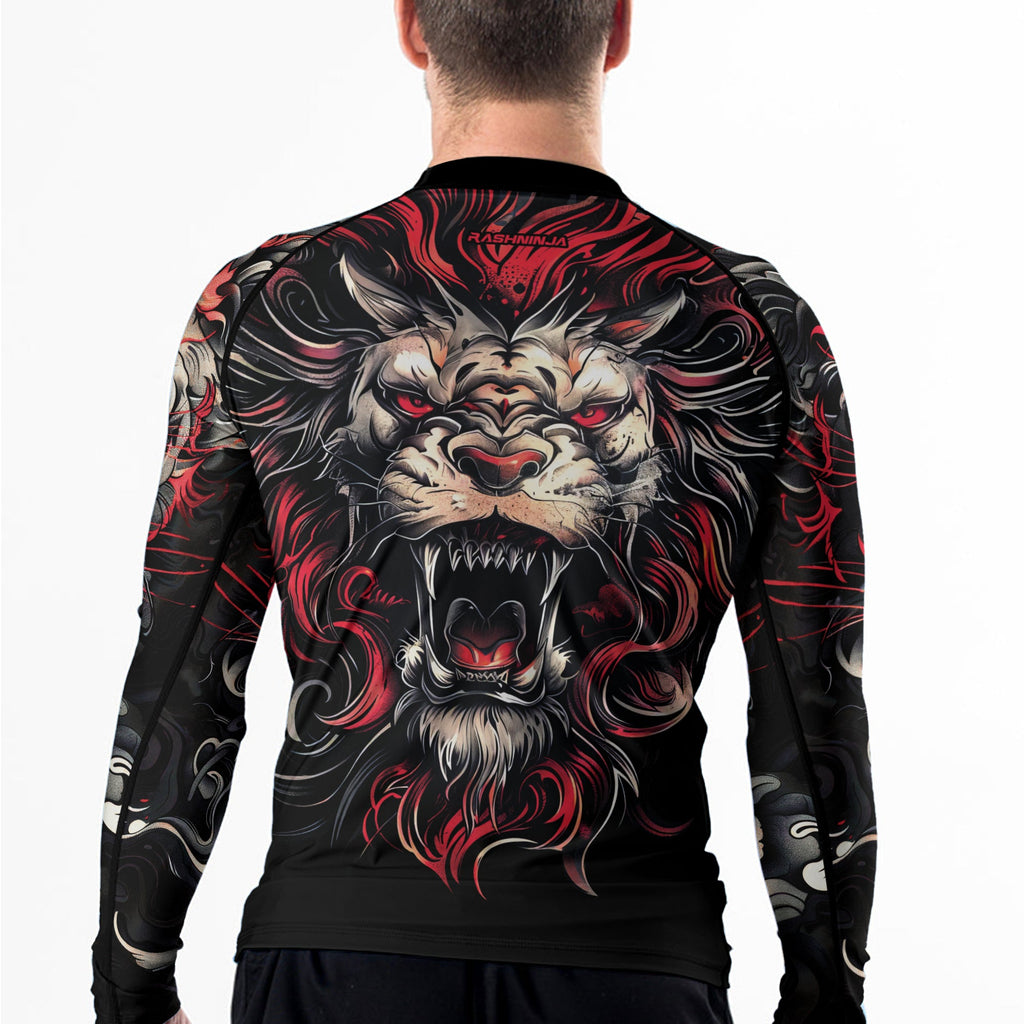 Rashninja Luminous Lion Men's Long Sleeve Rash Guard
