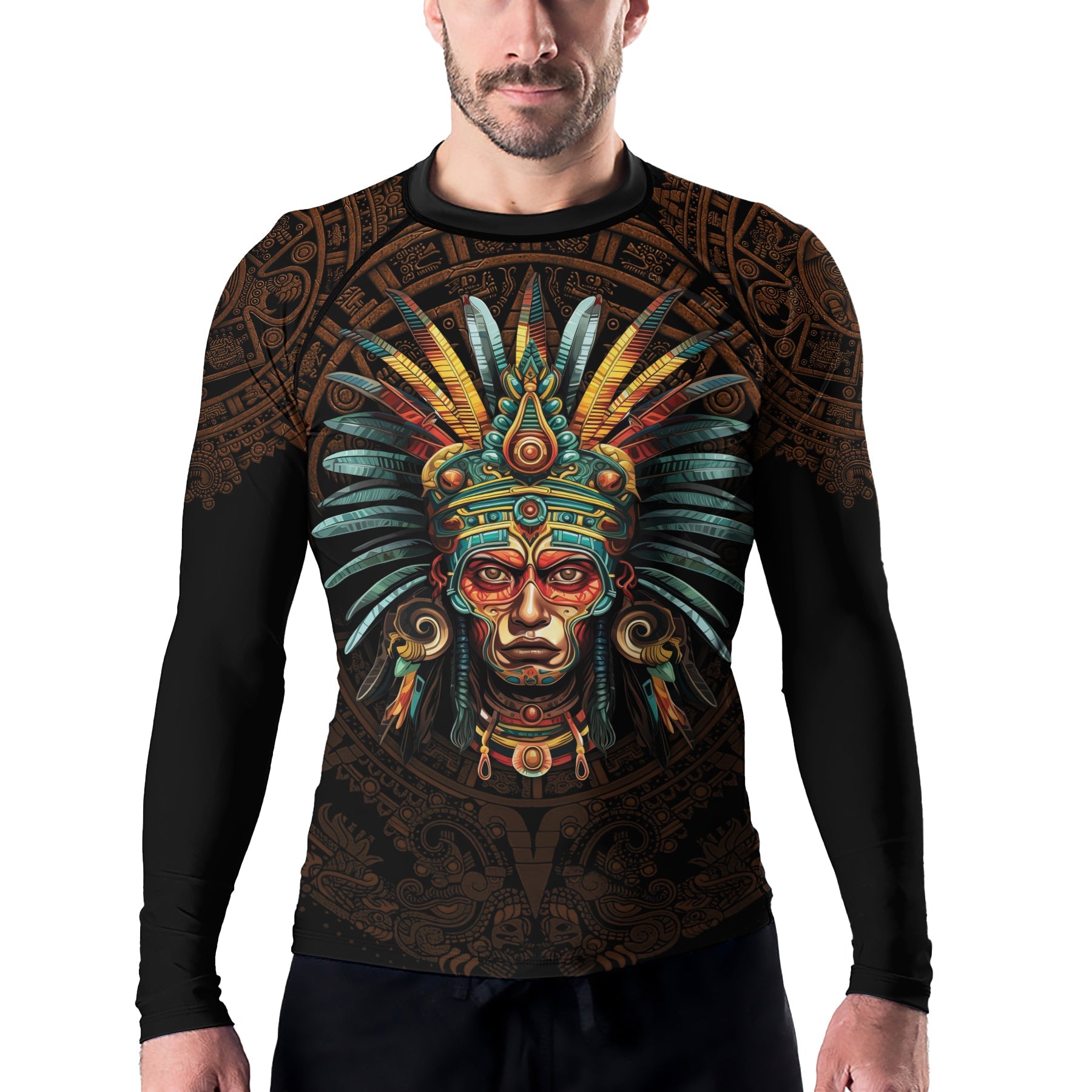 Rashninja Aztec Headman Men's Long Sleeve Rash Guard