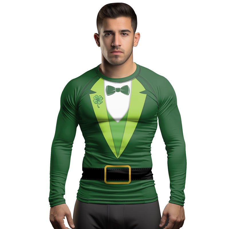 Rashninja Leprechaun Suit Men's Long Sleeve Rash Guard