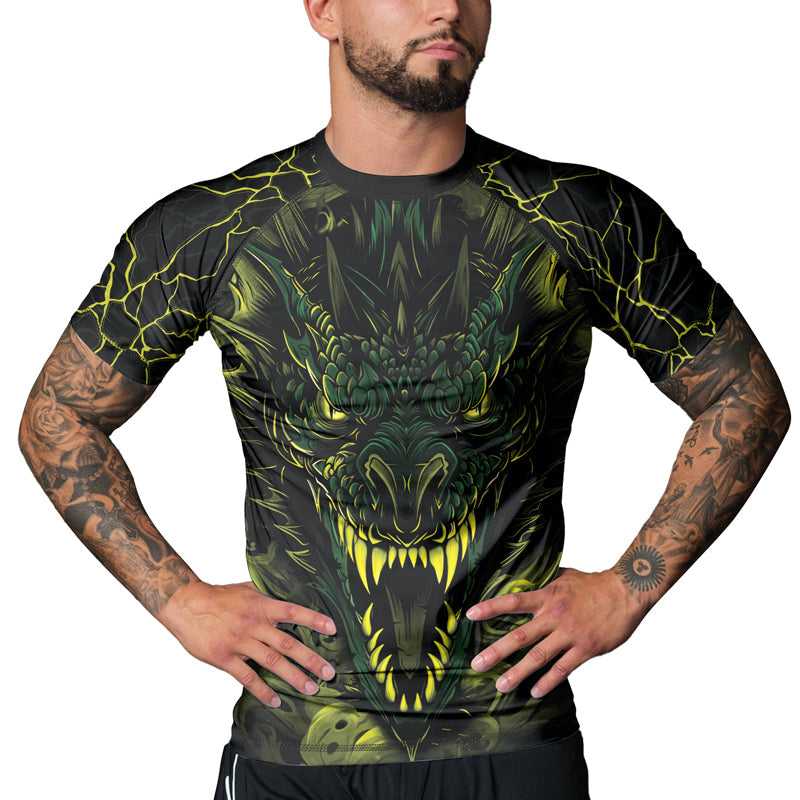 Rashninja Dragon Green Men's Short Sleeve Rash Guard