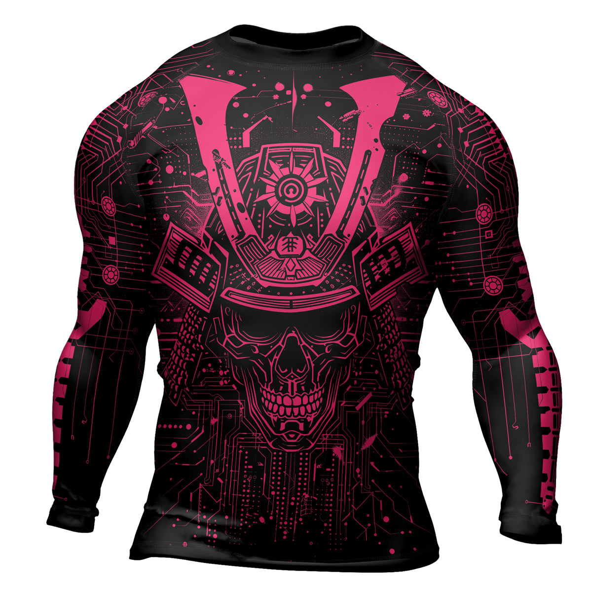 Rashninja Cyber Neon Matrix Men's Long Sleeve Rash Guard