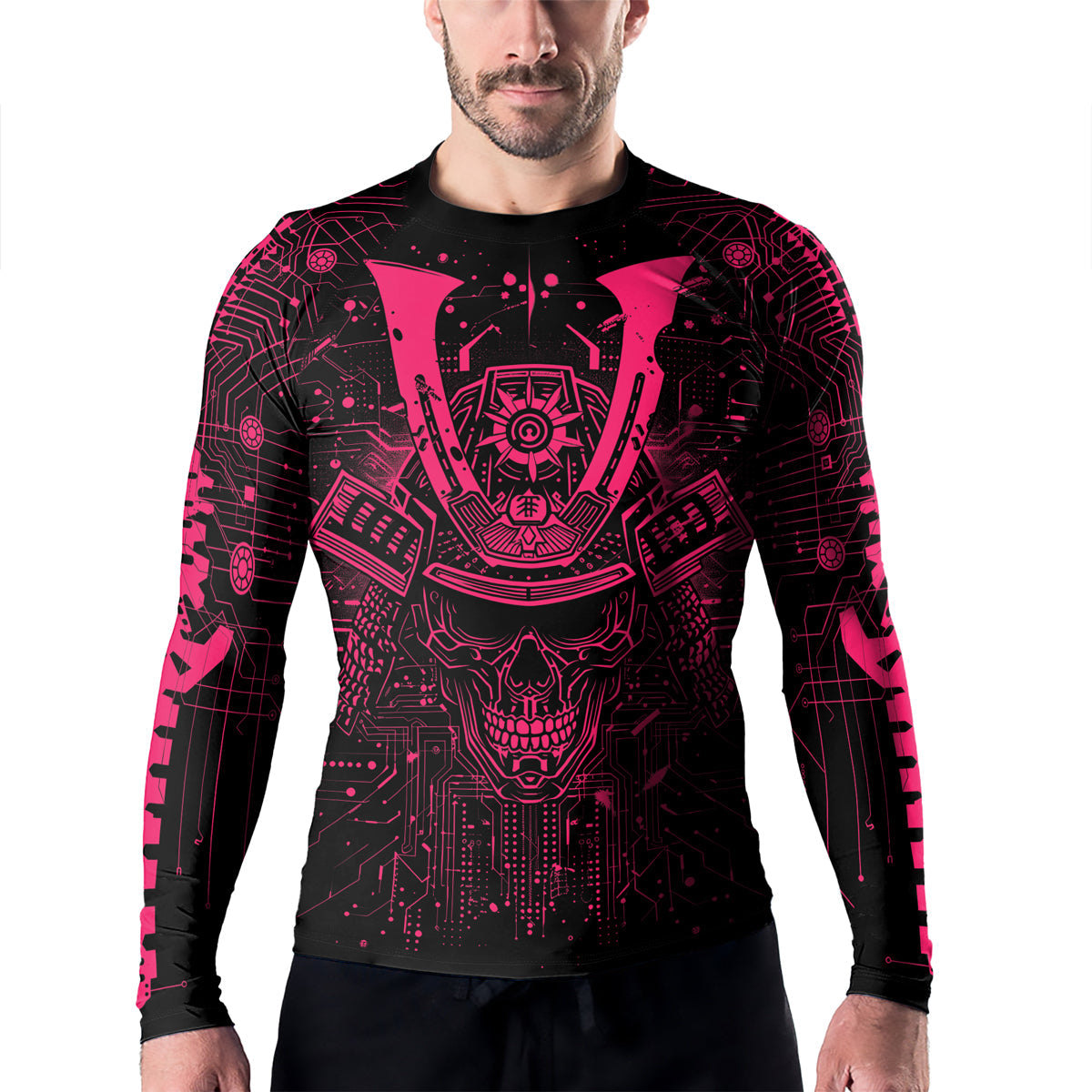 Rashninja Cyber Neon Matrix Men's Long Sleeve Rash Guard