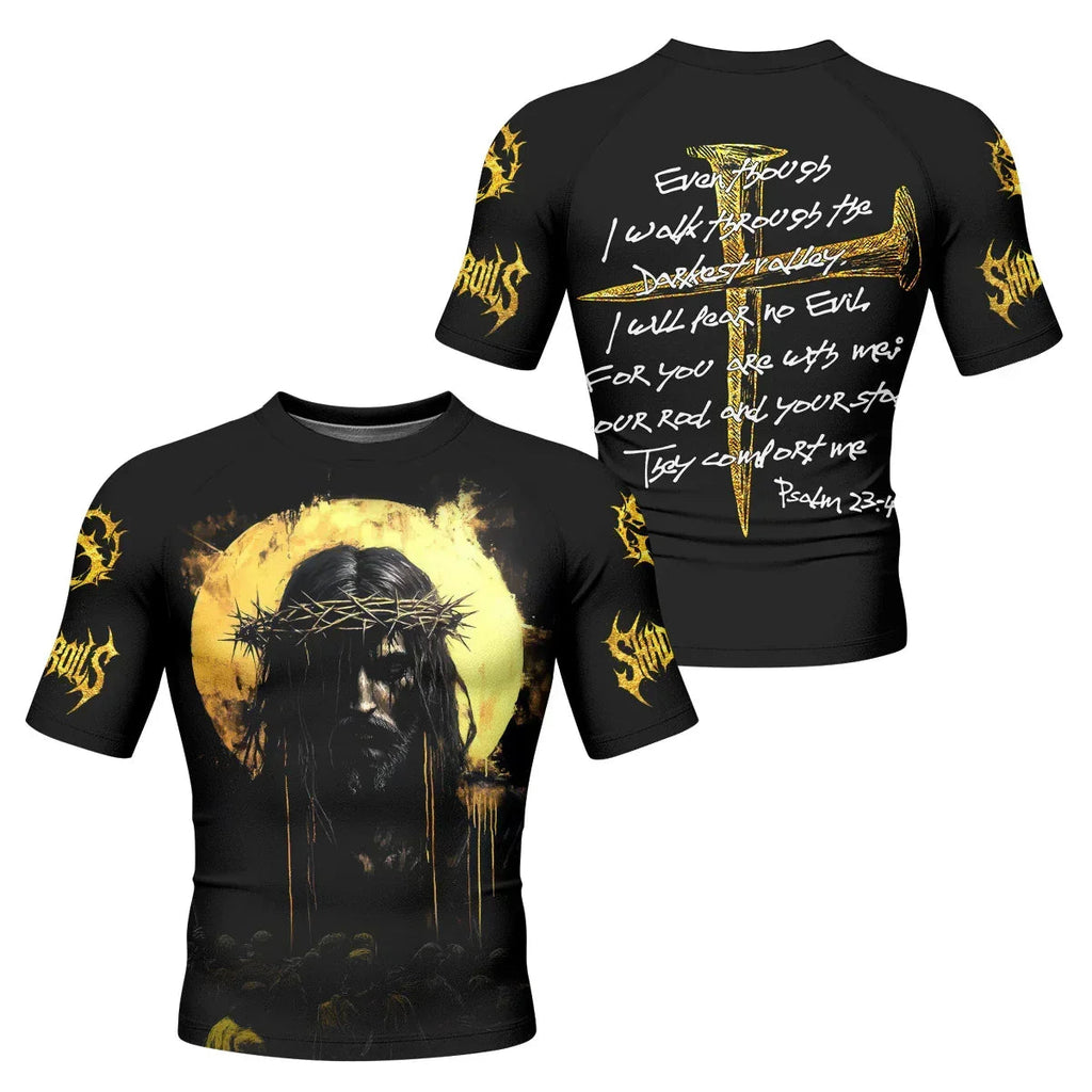 Psalm 23:4 No Evil Shall I Fear Rash Guard
