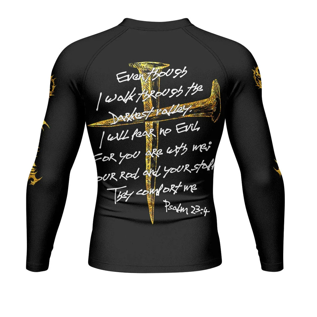 Psalm 23:4 No Evil Shall I Fear Rash Guard