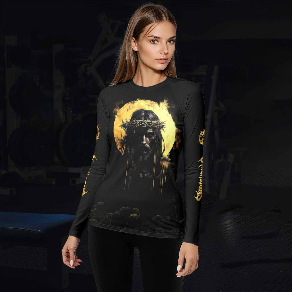 Psalm 23:4 No Evil Shall I Fear Rash Guard