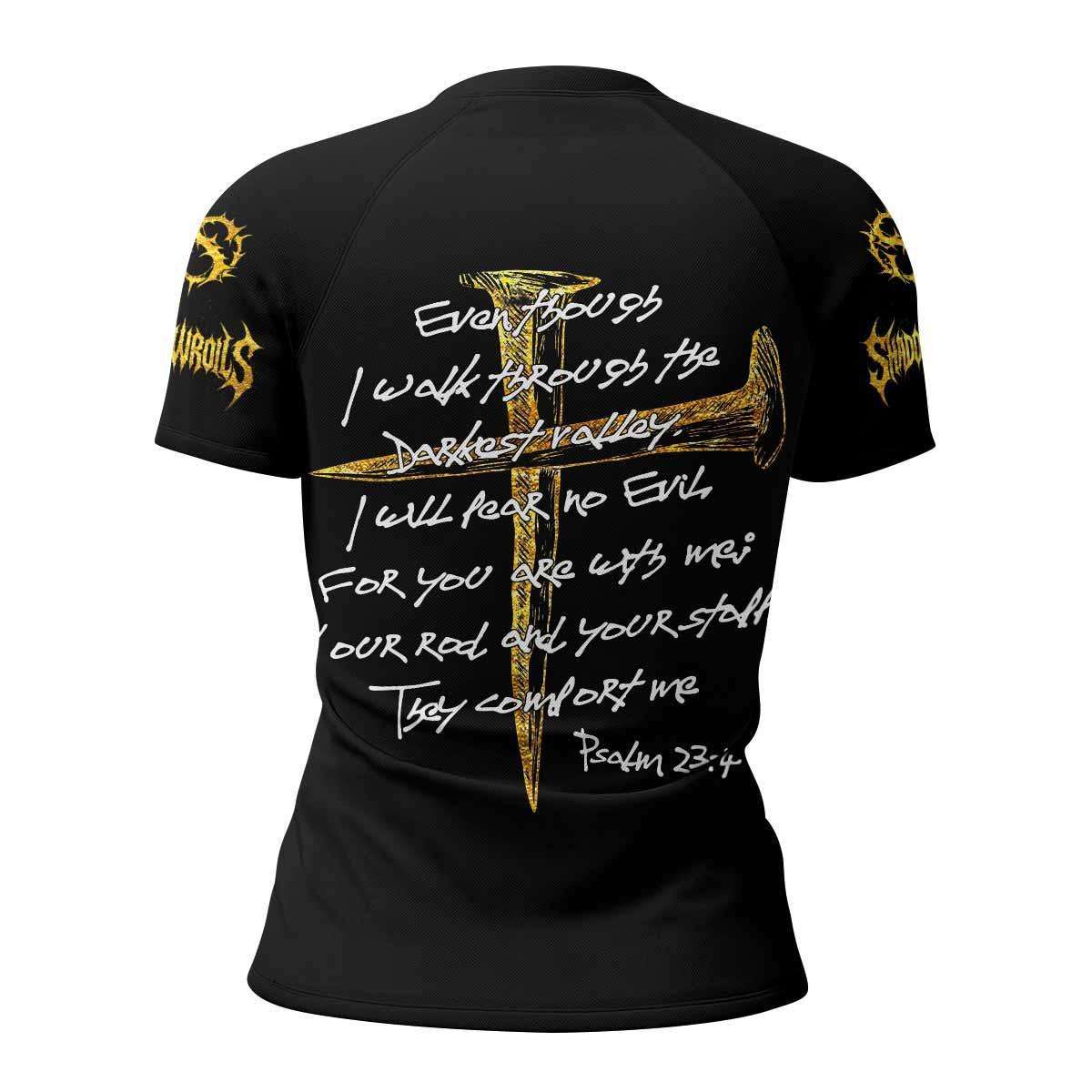 Psalm 23:4 No Evil Shall I Fear Rash Guard