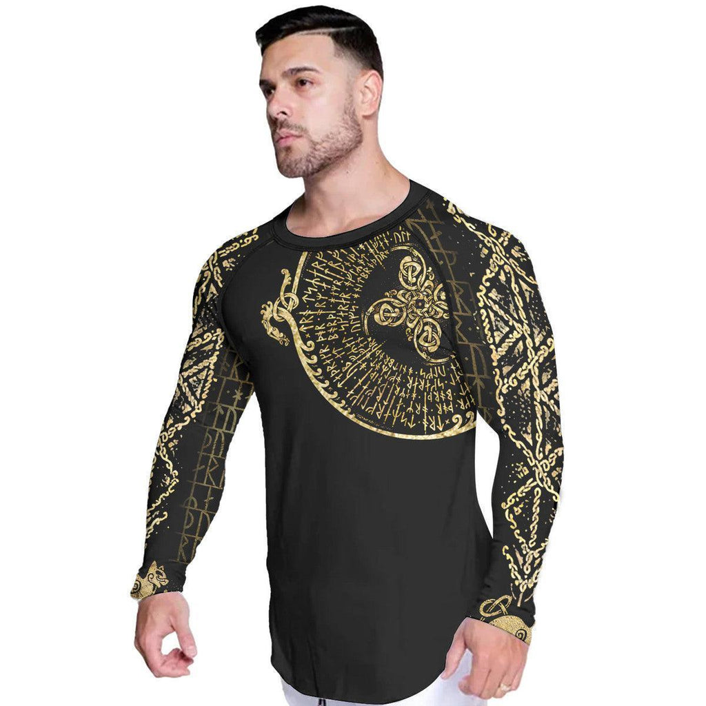 Golden Viking Horn Men's Long Sleeve Rash Guard