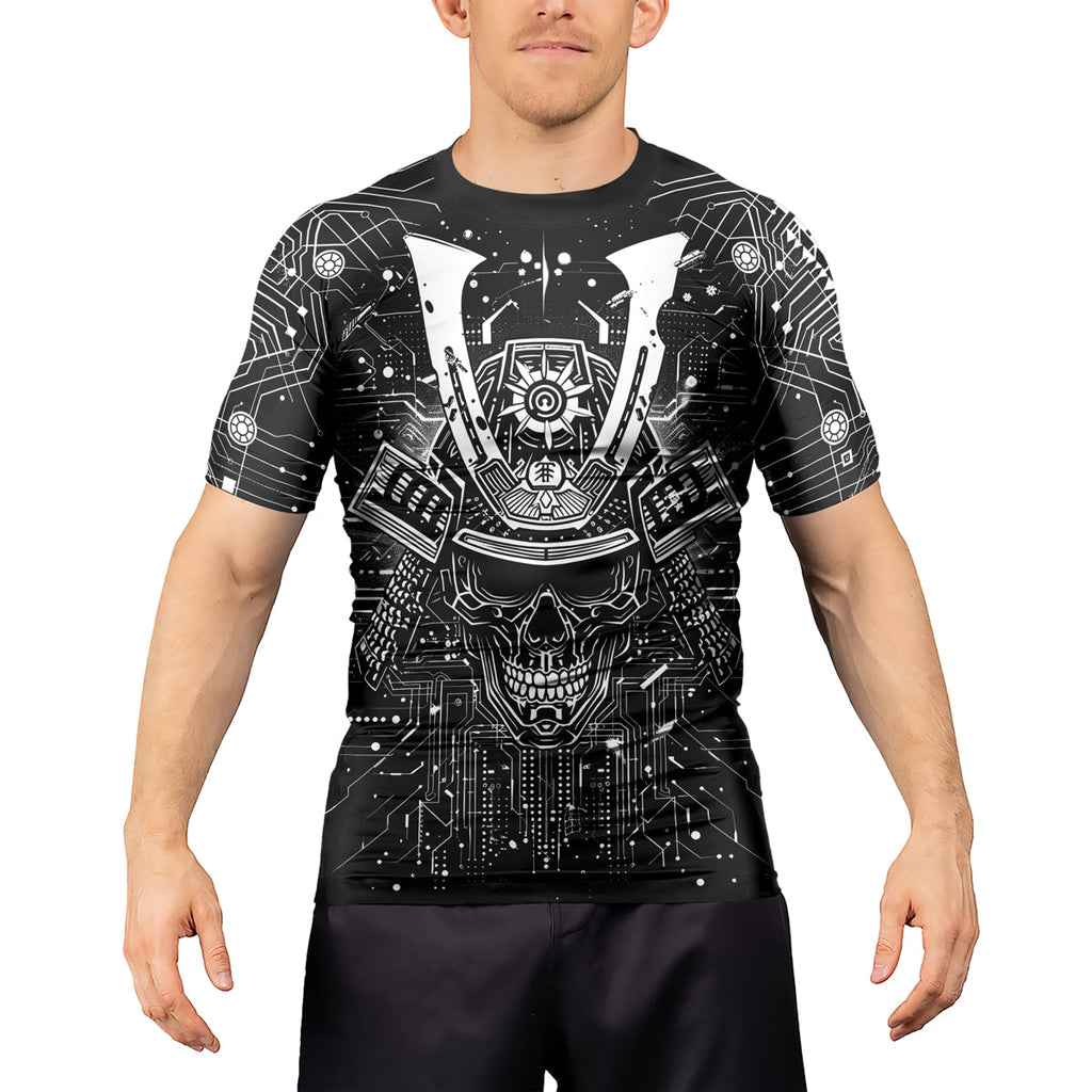 Rashninja Cyber Neon Matrix Men's Short Sleeve Rash Guard