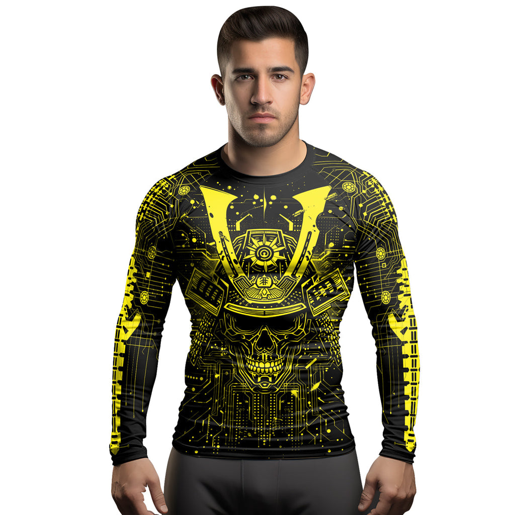 Rashninja Cyber Neon Matrix Men's Long Sleeve Rash Guard