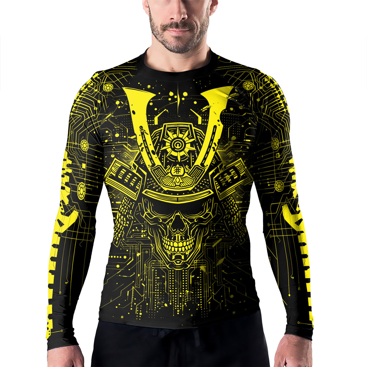 Rashninja Cyber Neon Matrix Men's Long Sleeve Rash Guard