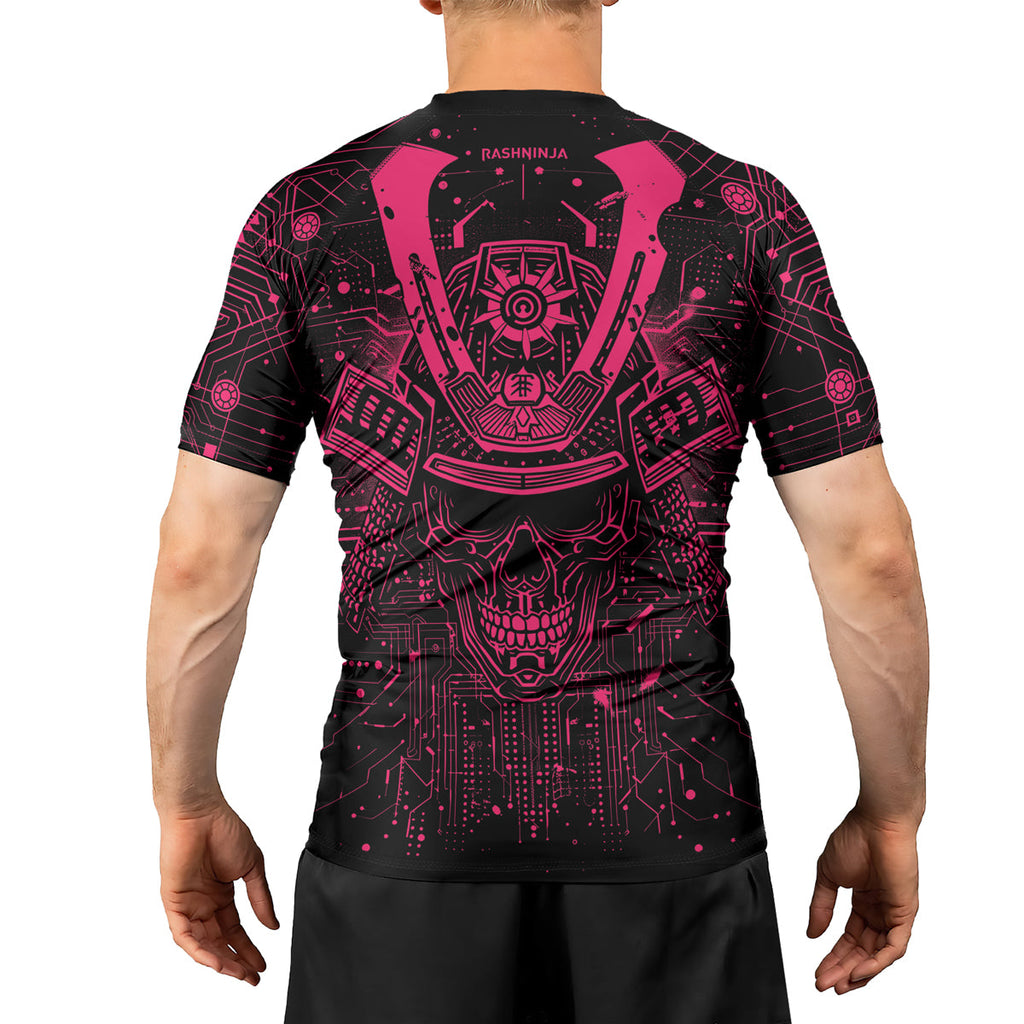 Rashninja Cyber Neon Matrix Men's Short Sleeve Rash Guard