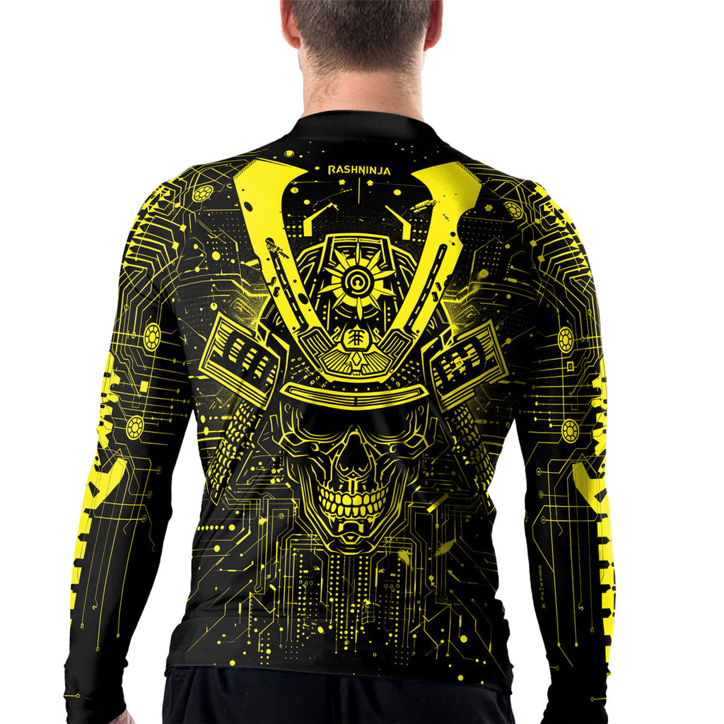 Rashninja Cyber Neon Matrix Men's Long Sleeve Rash Guard
