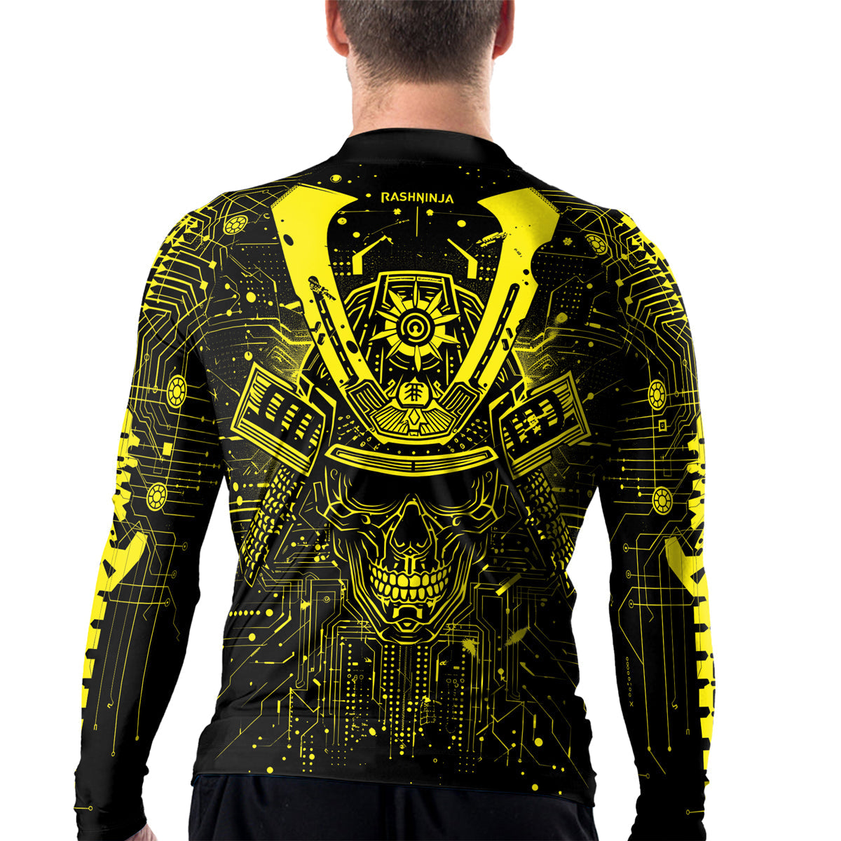 Rashninja Cyber Neon Matrix Men's Long Sleeve Rash Guard