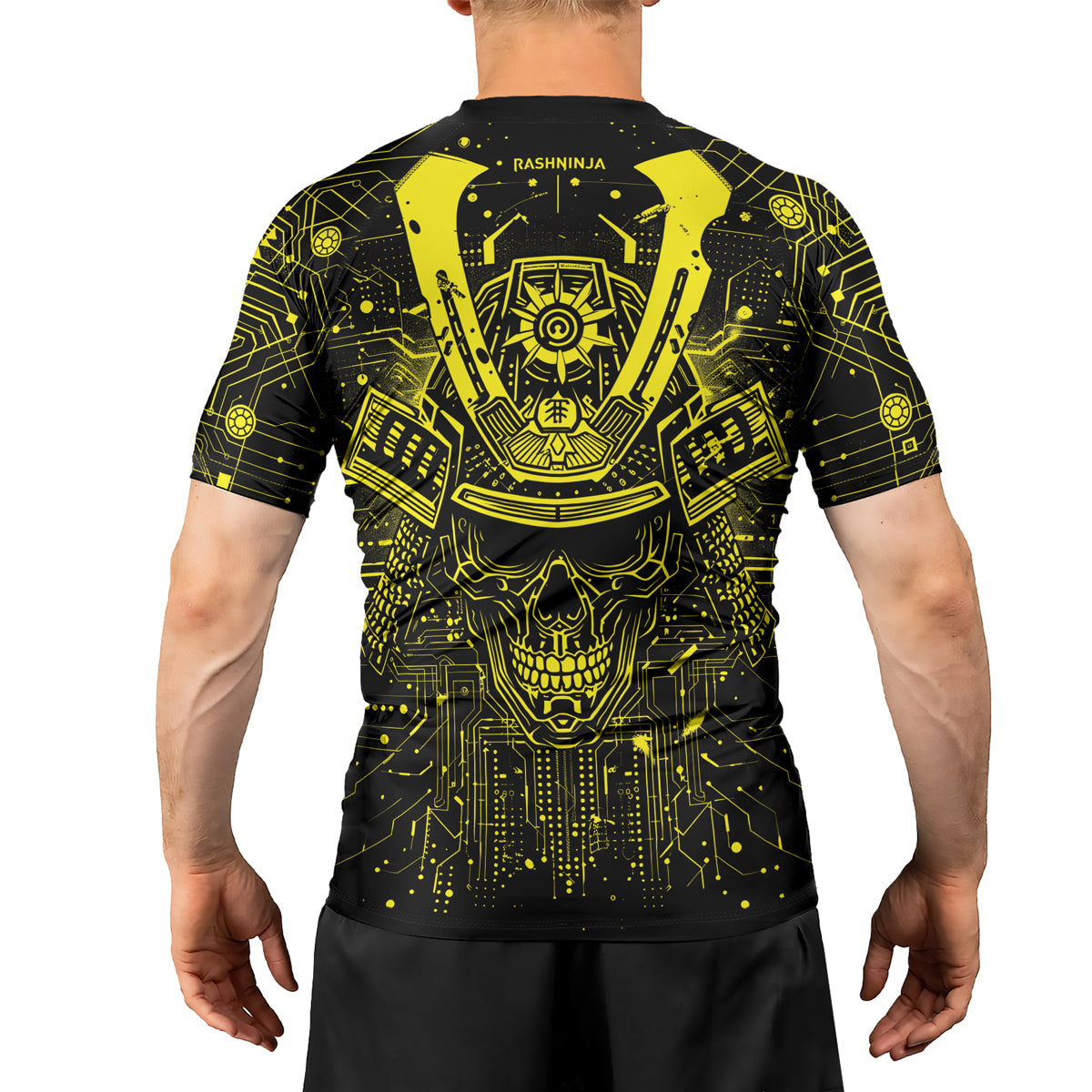 Rashninja Cyber Neon Matrix Men's Short Sleeve Rash Guard