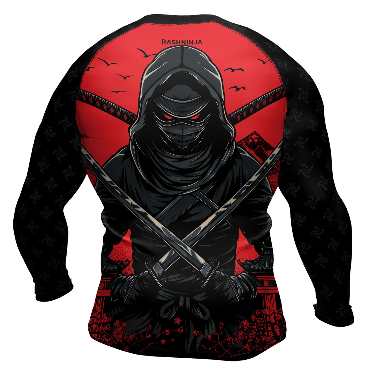 Rashninja Ninja Blood Moon Men's Long Sleeve Rash Guard
