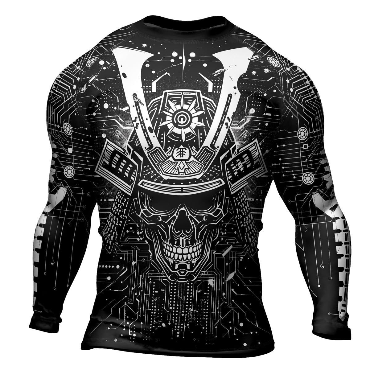 Rashninja Cyber Neon Matrix Men's Long Sleeve Rash Guard