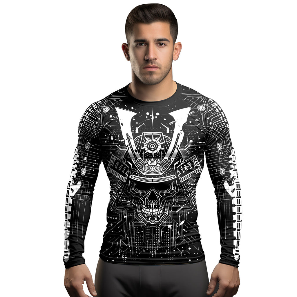 Rashninja Cyber Neon Matrix Men's Long Sleeve Rash Guard
