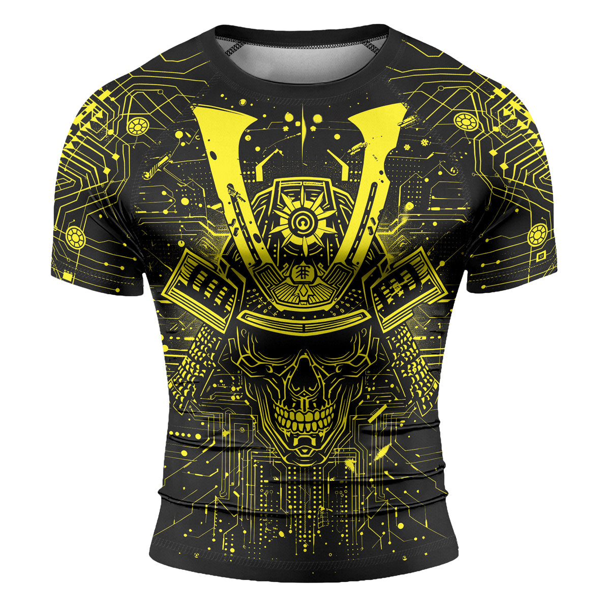 Rashninja Cyber Neon Matrix Men's Short Sleeve Rash Guard