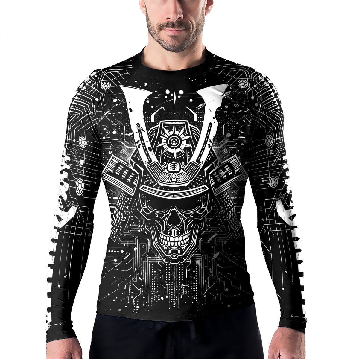 Rashninja Cyber Neon Matrix Men's Long Sleeve Rash Guard