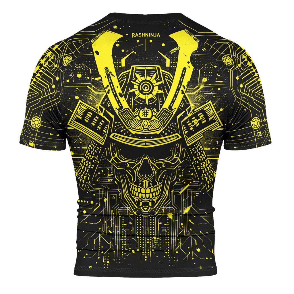 Rashninja Cyber Neon Matrix Men's Short Sleeve Rash Guard