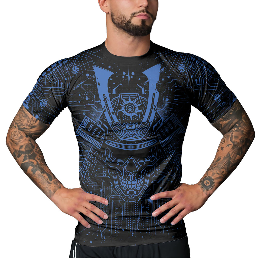 Rashninja Cyber Neon Matrix Men's Short Sleeve Rash Guard