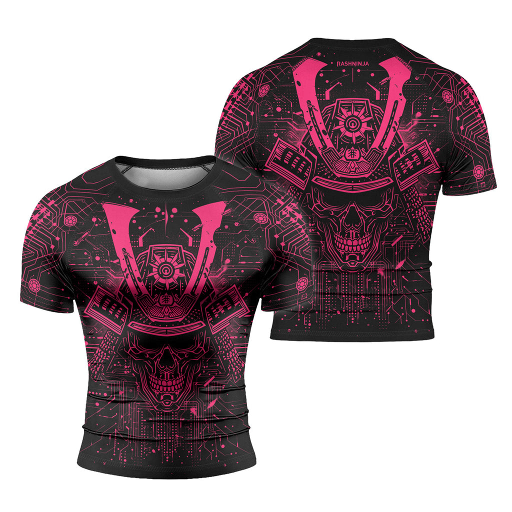 Rashninja Cyber Neon Matrix Men's Short Sleeve Rash Guard