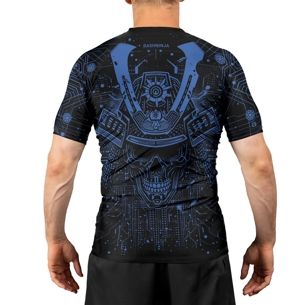 Rashninja Cyber Neon Matrix Men's Short Sleeve Rash Guard