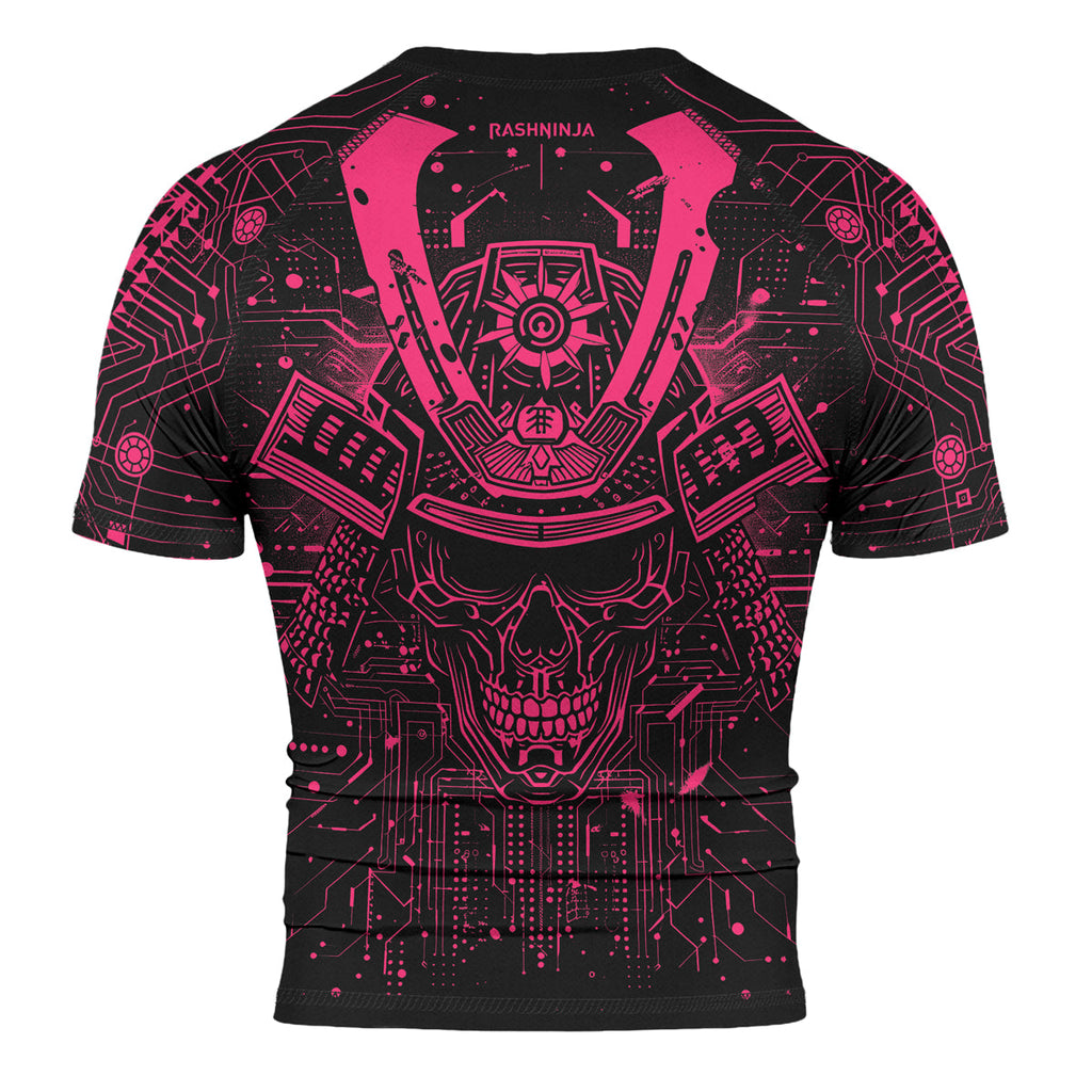 Rashninja Cyber Neon Matrix Men's Short Sleeve Rash Guard