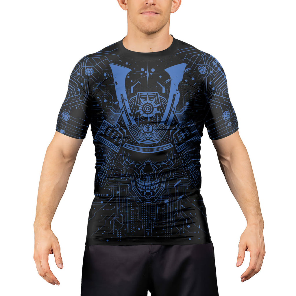 Rashninja Cyber Neon Matrix Men's Short Sleeve Rash Guard