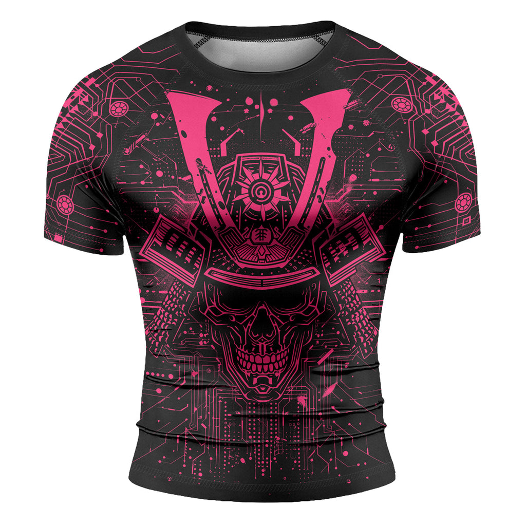 Rashninja Cyber Neon Matrix Men's Short Sleeve Rash Guard