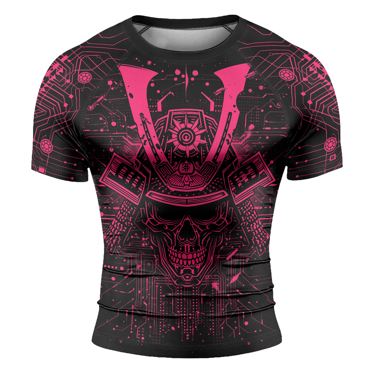 Rashninja Cyber Neon Matrix Men's Short Sleeve Rash Guard