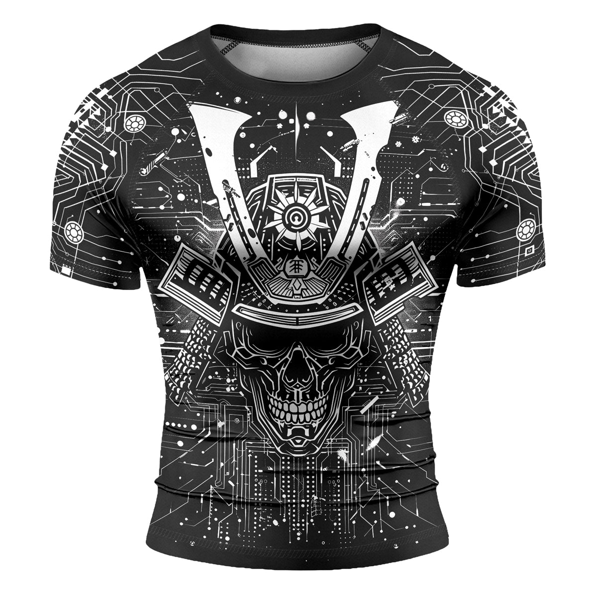 Rashninja Cyber Neon Matrix Men's Short Sleeve Rash Guard