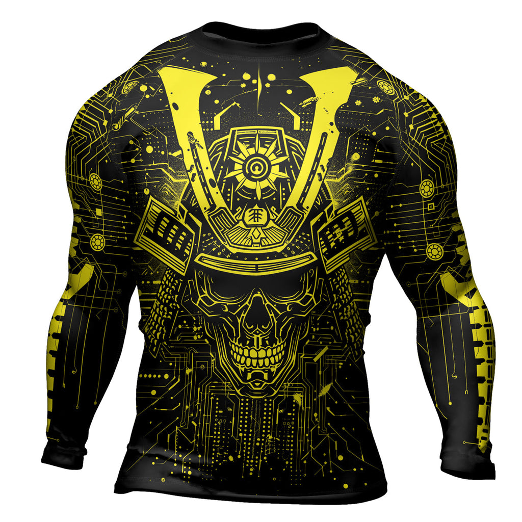Rashninja Cyber Neon Matrix Men's Long Sleeve Rash Guard